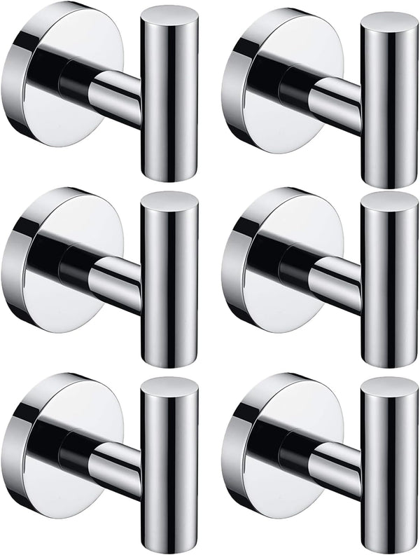 Nolimas Towel Coat Hook Polished Chrome SUS304 Stainless Steel Bathroom Clothes Cabinet