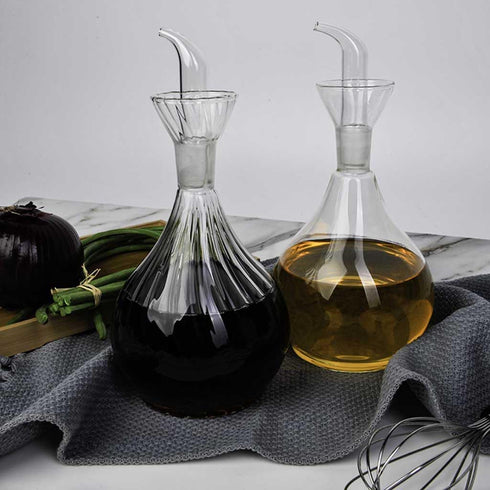 LumaGrove 400ML 850ML(850ML) Oil and Vinegar Dispenser Glass, Non-Drip High Borosilicate Glass Olive Oil and Vinegar