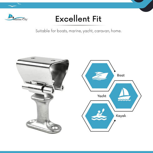 MARINE CITY Stainless Steel Door Stopper Catch and Holder, Polished Smooth Finish for Boats, RVs, Home (Height: 2-3/4