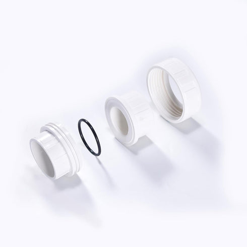 HJ 2PCS PVC Union Coupling, (Socket x Socket) White, Schedule 40 with EPDM O-Ring (2 Inch)