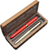 SOLYUJ 2Slots Fountain Pen Collector Organizer - Handmade Pen Case Walnut Wood Pen Protective Sleeve Cover Pen Storage