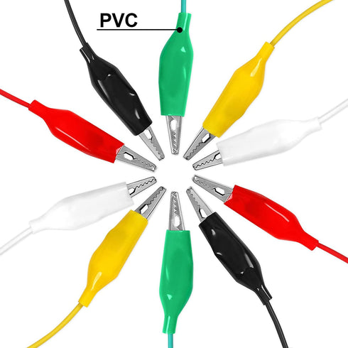 40 PCS Alligator Clips Electrical, 5-Color 21.5inch Test Leads with Alligator Clips for Electrical Testing