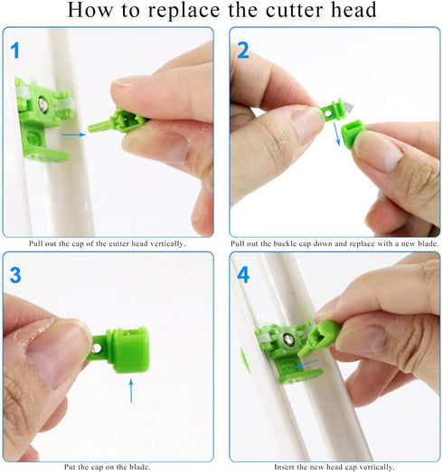 Circle Cutter Paper Trimmer Scrapbooking Tool, Rotary Cutter for Cardstocks (Includes 3 Blades) (Green)