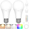 Yochoice 2-Pack A19 Rechargeable Light Bulbs with Remote, 15 Colors Shift + Dimmable