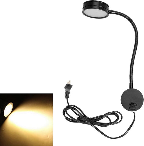 Onerbuy 5W Youngine Plug Wired Flexible Gooseneck Wall Sconce Reading Lamp Art Works Show Accent Light Wall Mount Spot