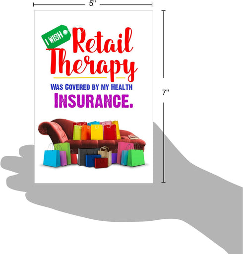 NobleWorks Funny Get Well Greeting Card, Hilarious Feel Better Notecard with Envelope, Retail Therapy