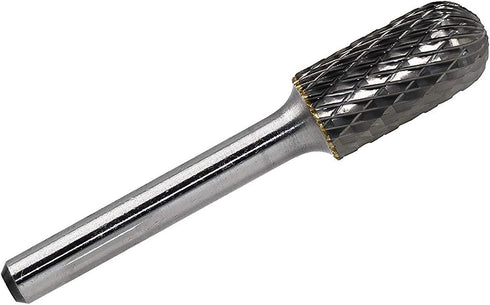 SC-5 Tungsten Carbide Burr, Cylinder Shape with Radius End, Double Cut Rotary Burr File (1/2" Cutter Dia X 1" Cutter