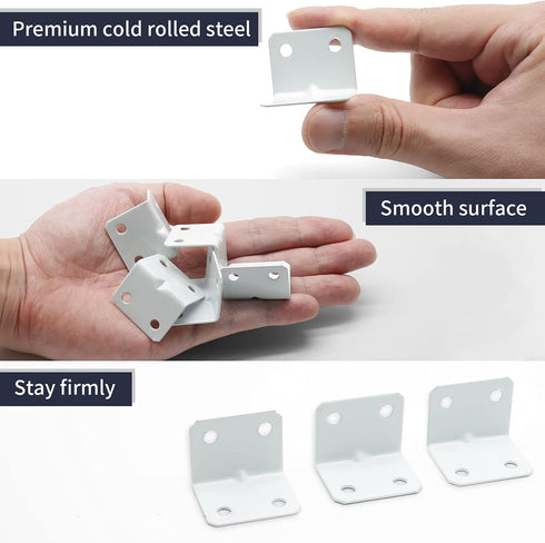 Zorveiio 1 1(L 90 24 x x W) White Right Angle Bracket L Brackets, Metal Degree Corner Brace for Wood Shelf Chair