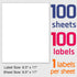 Printable White Sticker Labels, 100 Sheets, 8.5" x 11" Full Sheet for Laser & Inkjet Printers