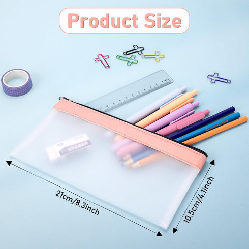 Clear Pencil Pouch-3 Pack, Clear Pencil Case, Pen Holder with Zipper for Kids, Clear Makeup Pouch, Kids Pencil Pouch for Office School Supplies Makeup Travel Accessories