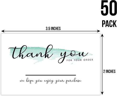 TENTADO 50 2 3.5 Inch Thank You for Order Cards, Thank You For Supporting My Small Business Cards, Customer Thank You