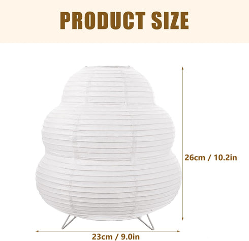 Gadpiparty E14 Cozy Japanese Rice Paper Lantern Lamp - Base Night Light with Us Plug for Bedroom, Living Room, Kids
