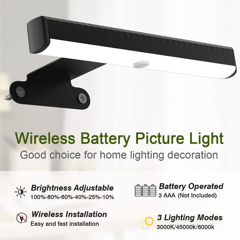 EUIOKUN 6Pack 3 Timer&Dimmable Wireless Picture Light for Wall Battery Operated Wall Sconces with Remote Lighting LED