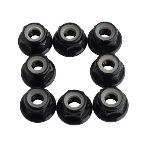 8PCS Flange M4 Lock Nuts, Serrated Nylon Self-Tightening Aluminum M4 Wheel Hardware for Axial HPI TLR ECX RC Car
