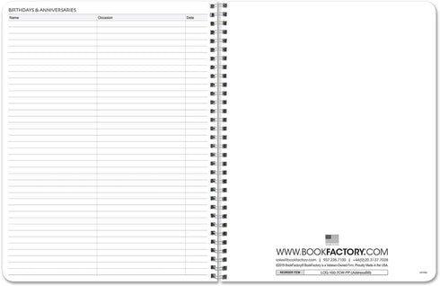 BookFactory Big Black Address Book - 100 Pages, 8.5'' x 11'', Wire-O (LOG-100-7CW-PP-(AddressBB))