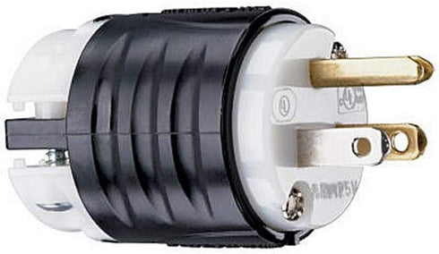 Legrand Pass & Seymour PS5266XCCV4 15 Amp 125V Specification Grade Plug, NEMA 5-15P, Black/White (1 Count)