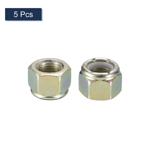 uxcell 5Pcs 1/2"-20 Nylon Insert Hex Lock Nuts, Carbon Steel Self-Locking Nylon Insert Stop Nut for Industrial