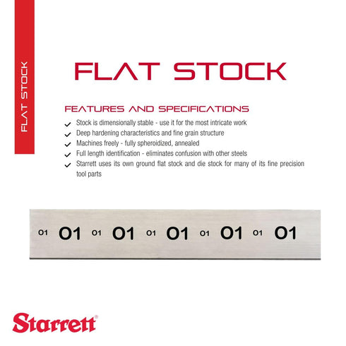 Small Parts-54001 O1 Tool Steel Sheet, 1/8" Thickness, 3/4" Width, 18" Length