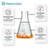 HUAOU 50ml Glass Erlenmeyer Flask Set, Narrow Mouth Graduated, 3.3 Borosilicate Glass, Pack of 6