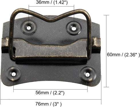 Chest Handles (76x60x60mm) 2Pcs, Iron Spray Paint Chest Ring Pull Handle - for Home Toolbox Suitcase Drawer, Bronze Tone by METALLIXITY