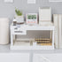 Hemoton Desktop Storage Rack Organizer, Double-Layer Cosmetic Stationery Holder for Kitchen Bathroom Office, White