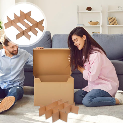 5-Pack 13.18x3.14 Inch MAGICLULU Cardboard Box Dividers, Carton Partition Inserts for Glassware Protection, Corrugated