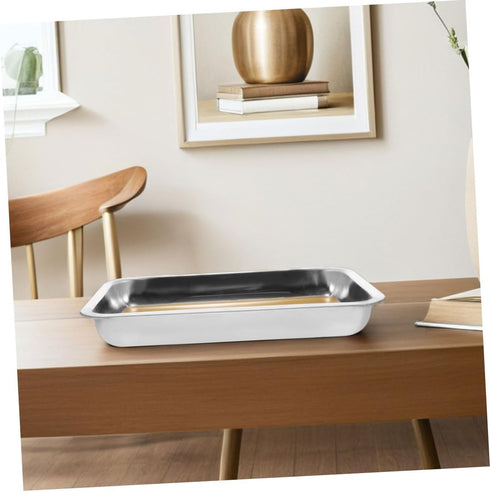 Set 2-Piece Stainless Steel Dissection Tray with Wax for Biology Lab Anatomy Study Specimen Dissecting Pan for Science