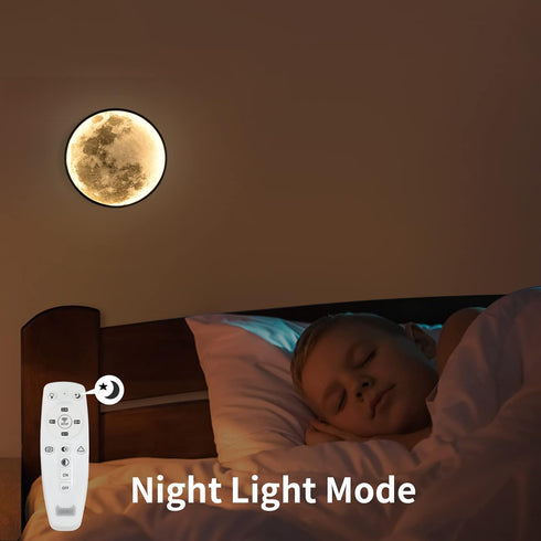 Skylumate Dimmable 9.5inch 15W QIYIMEILUX Moon Wall Sconce Plug in Modern LED Wall Light with Remote Control Black Wall