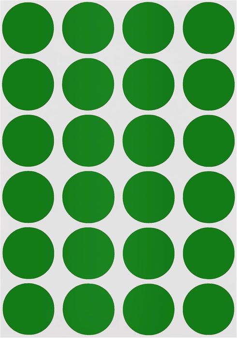 ChromaLabel 3/4 Inch Circle Sticker Labels, 42 Sheets of Permanent Adhesive Round Labels, 1008 Green Sticky Dots