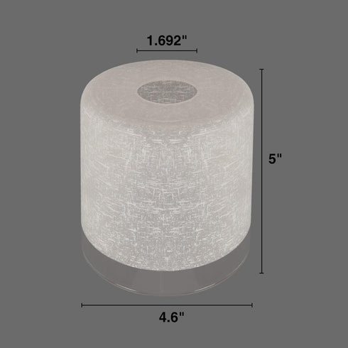 2 Pack 1-5/8-Inch G0099 White Frosted Glass Lamp Shade, Cylinder Light Fixture Replacement Globe or Cover with Fitter