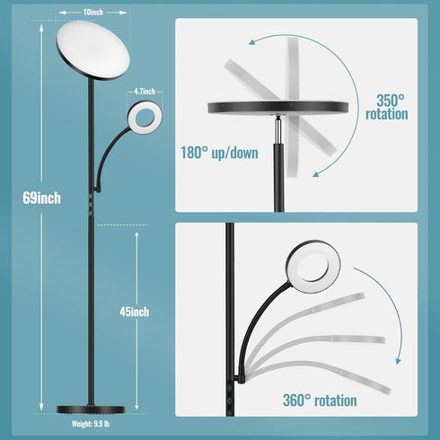 marctronic Remote Controller for E Floor Lamp with Reading Light-Black