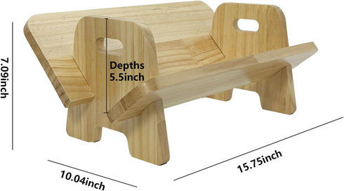 Generic (1, Couch-Style Desktop Bookshelf Organizer - Natural Wood Desk Top Bookshelf for Books, CDs, Magazines