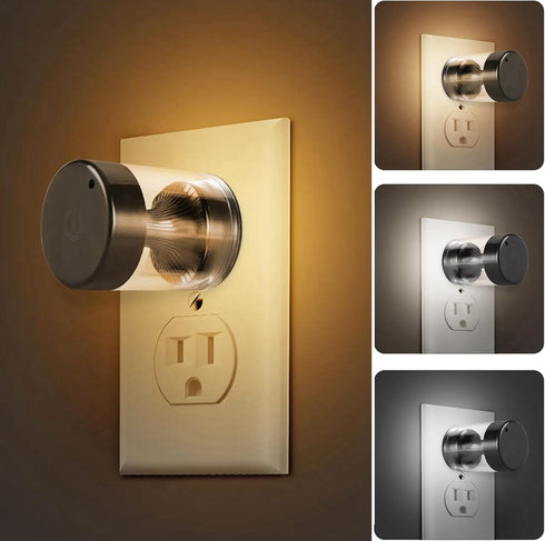 GEPLAD 2 Pack Dimmable LED Night Light,Touch Control & 3-Color Temperature (3000K-5000K) Plug-in