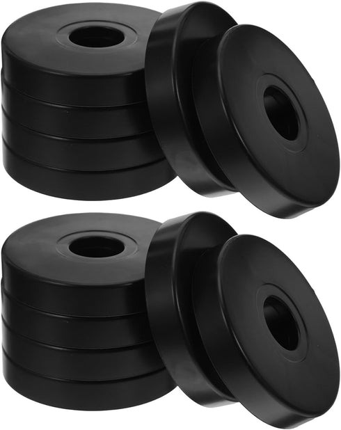 Baluue 12pcs Round Industrial Caster Pads Non-Slip PVC Furniture Wheel Protectors Soft