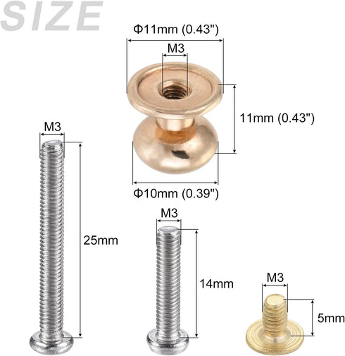 Mini Drawer Pulls (10mm/0.39") 10Pcs, Zinc Alloy Mini Round Head Knobs Pull Handle with Screws - for Home Cabinet Drawer Handle, Light Gold