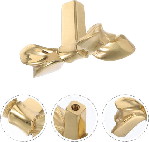 (45x25x24mm) Ciieeo Gold Bow Cabinet Handle and Drawer Pulls, Brass Bow Shaped Dresser Knobs for Wardrobe, Cupboard