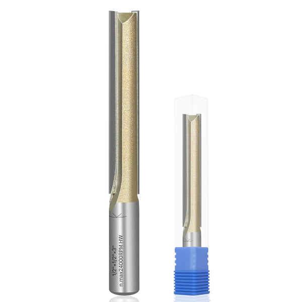 EASEWORK TOOL 1/2" Shank Straight Router Bit, Professional-Grade Carbide Tipped, 1/2" Cutting
