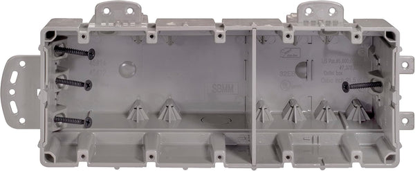 Southwire MSBMMT5G 5 Gang Multi Mount Device Box, Heavy Duty 42lb, Depth Adjustable, Gray