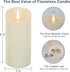 Flameless Candles Flickering 3D Moving Flame, Last 1000+ Hours Battery Operated Candles with Timer, Ivory Real Wax Electric LED Pillar Candles for Home Wedding Decoration | 3" x 6" by TECHLONG