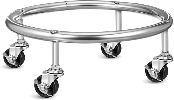 Luxshiny Movable Propane Cylinder Base: Stainless Steel Propane Tank Stand Dolly with
