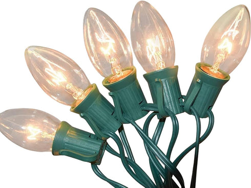 Xingzd 25Ft C9 Clear Christmas Lights Outdoor, Vintage String Lights with 26 C9