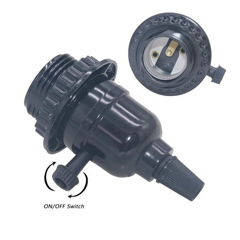 E26 Bulb 4pcs) Lamp Socket: Threaded Lamp Socket Replacement with ON/Off Switch Medium Base Lamp Parts with lamp Shade