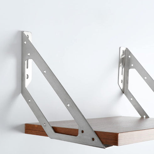 175x175mm 4 LIKERAINY Corner Braces Joints Right Angle Brackets Fastener Stainless Steel Plates Triangular Shape
