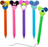 HL Hope&Luck 5PC Cute Mouse Head Character Ears Pens, Multi Color Cartoon Retractable Ballpoint Pens