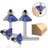 Yakamoz Industrial Grade 4Pcs Router Bit Set, 1/4 Inch Shank 45 Degree Chamfer with Top Bearing for Woodworking