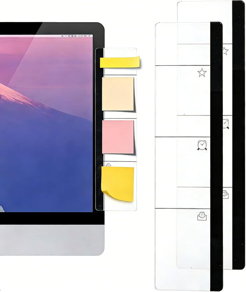 VEW STORE 2Pcs Monitor Memo Board Desk Computer Accessories Sticky Notes Holder Cute Office