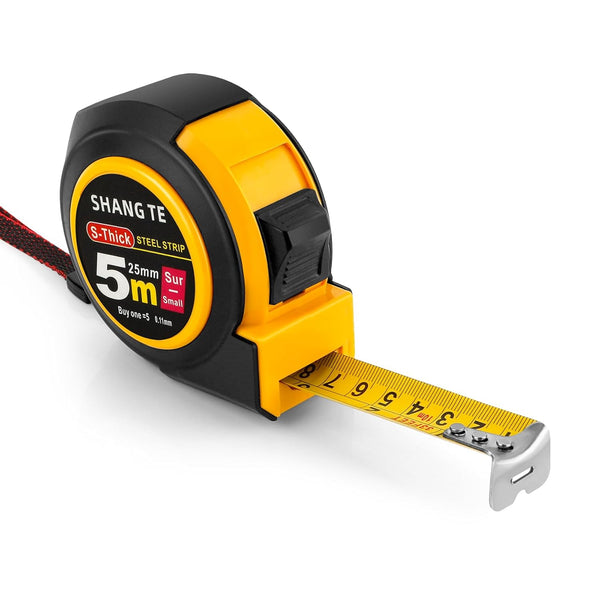 Tape Measure 16 Ft Steel Retractable Self-Locking Measuring Tape with Fractions, Easy Read Metric Measuring Tape