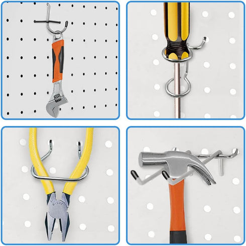 258PCS Pegboard Hooks Organizer Kit, Pegboard Accessories Set for Tools, 1/8 and 1/4 inch Pegboard Hooks Assortment,