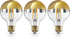 TORCHSTAR Dimmable Half Chrome Light Bulb, 7W (75W Eqv.), E26 Gold Dipped Bulb, Anti Glare LED for Bathroom, 3000K,