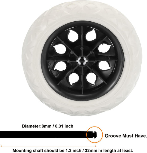 6 Inch, 4 Pack uxcell Shopping Cart Wheels Replacement Rubber Foaming Shopping Bag Trolley Wheel Repair for Folding